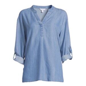 Time & Tru Blue Denim Tunic Top(Size S/4-6)